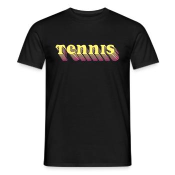 Tennis fille chemise de tennis joueur de tennis rétro - T-shirt homme - noir - Devant - AI Model Male 178 light (178cm)