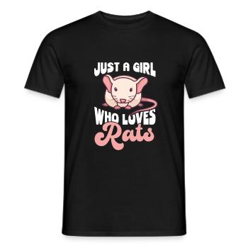 Rat girl Just a girl who loves rats house rat - Men's T-Shirt - black - Front - AI Model Male 178 light (178cm)