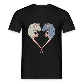 Süße Ratte Herz Herzform Hausratte - Männer T-Shirt - Schwarz - Vorne - AI Model Male 178 light (178cm)