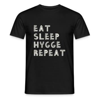 Hygge Hyggelig Scandinavia Eat Sleep - T-shirt homme - noir - Devant - AI Model Male 178 light (178cm)