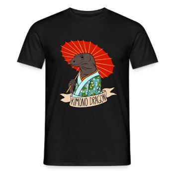 Komodo dragon kimono moniteur lézard reptile japonais - T-shirt homme - noir - Devant - AI Model Male 178 light (178cm)