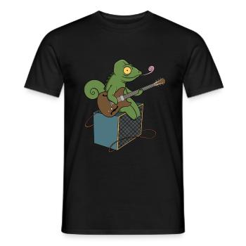 Caméléon guitare musique reptile lézard - T-shirt homme - noir - Devant - AI Model Male 178 light (178cm)