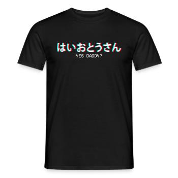 Yes Daddy Japanese Vaporwave Aesthetic Gift - Men's T-Shirt - black - Front - AI Model Male 178 light (178cm)