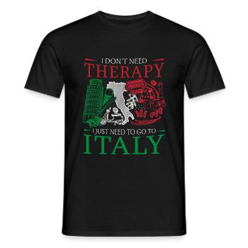 I don't need therapy design for Italy fan - Men's T-Shirt - black - Front - AI Model Male 178 light (178cm)