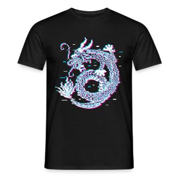 Japanese Dragon Vaporwave Aesthetic cadeau - T-shirt homme - noir - Devant - AI Model Male 178 light (178cm)