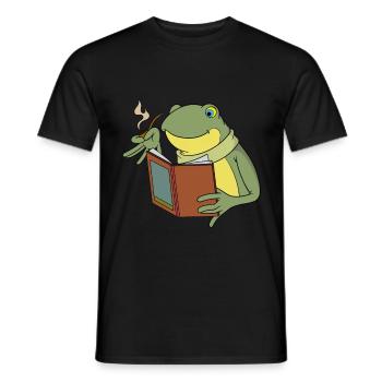 Cottagecore Grenouille Livre Amoureux de la nature - T-shirt homme - noir - Devant - AI Model Male 178 light (178cm)