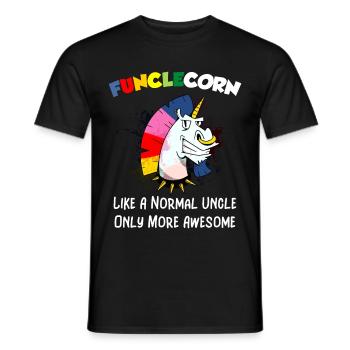 Funclecorn Like A Normal Uncle Only More Awesome - Men's T-Shirt - black - Front - AI Model Male 178 light (178cm)
