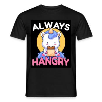 Always Hangry Sweet Unicorn Hungry Gift - Men's T-Shirt - black - Front - AI Model Male 178 light (178cm)