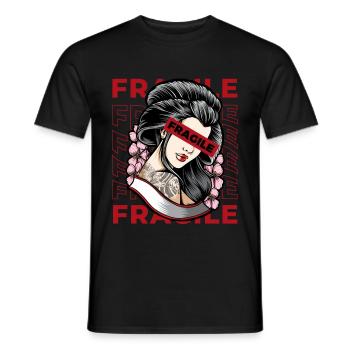 Geisha Fragile Grunge Japanese Aesthetic Geschenk - Männer T-Shirt - Schwarz - Vorne - AI Model Male 178 light (178cm)
