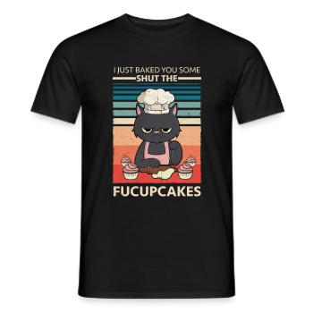 I just baked you some shut the fucupcakes Design - T-shirt homme - noir - Devant - AI Model Male 178 light (178cm)