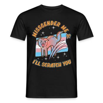 Transgender Genderqueer Trans Katze Katzenfreund - Männer T-Shirt - Schwarz - Vorne - AI Model Male 178 light (178cm)