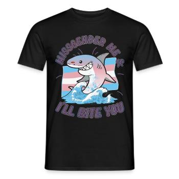 Transgender Genderqueer Hai Haifisch - Männer T-Shirt - Schwarz - Vorne - AI Model Male 178 light (178cm)