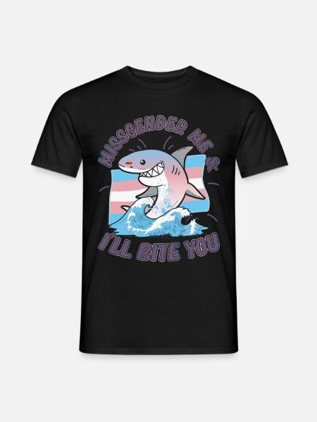 Transgender Genderqueer Shark Shark - Men's T-Shirt - black