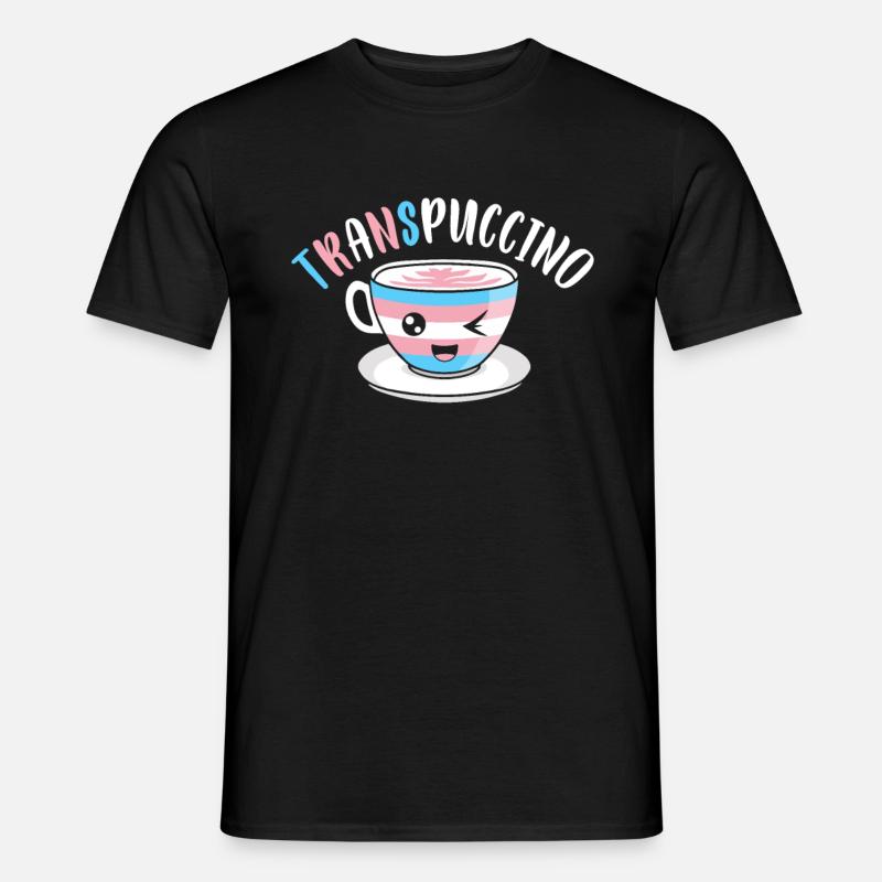 Cappuccino Trans Drapeau Trans Café - T-shirt homme - noir