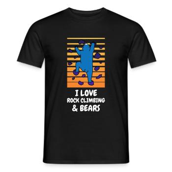 I Love Rock Climbing & Bears Lustig Bär Climber - Männer T-Shirt - Schwarz - Vorne - AI Model Male 178 light (178cm)