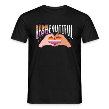 Lesbian Pride für ein lesbisches Pärchen - Männer T-Shirt - Schwarz - Vorne - AI Model Male 178 light (178cm)