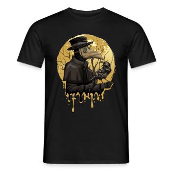 Black Crow Death Plague Doctor Occult Raven Goth - Men's T-Shirt - black - Front - AI Model Male 178 light (178cm)