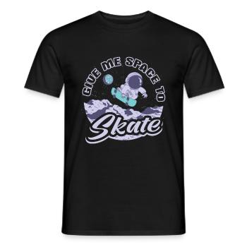 Skater Astronaut Skateboard - Men's T-Shirt - black - Front - AI Model Male 178 light (178cm)