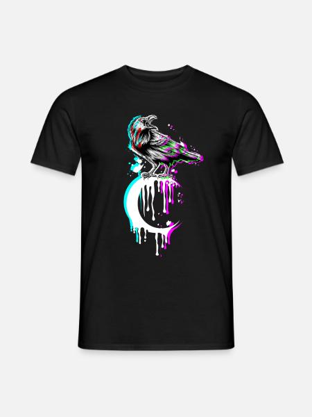 Tarot Card Krähe Moon Vaporwave Okkultes Rabe Goth - Männer T-Shirt - Schwarz