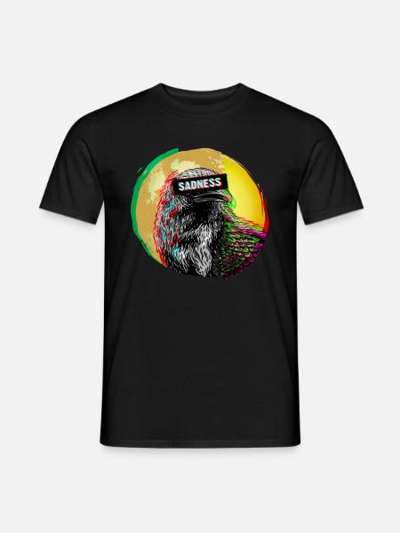 Corbeau Vaporwave Sadness Sadness Black Corbeau Bird Lover - T-shirt homme - noir