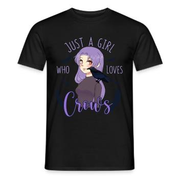 Anime Just A Girl Who Loves Crows Otaku Rabe Weeb - Männer T-Shirt - Schwarz - Vorne - AI Model Male 178 light (178cm)
