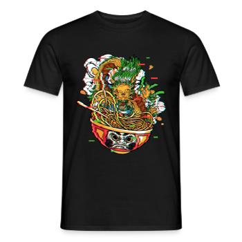 Dragon De Ramen Dans Daruma Bowl Vaporwave Kanagawa - T-shirt homme - noir - Devant - AI Model Male 178 light (178cm)