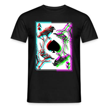 Crow And The Ace Of Spade Occult Death Raven - Men's T-Shirt - black - Front - AI Model Male 178 light (178cm)
