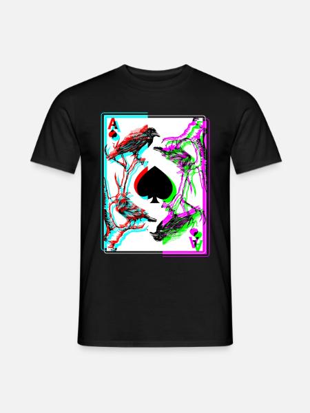 Crow And The Ace Of Spade Occult Death Raven - Men's T-Shirt - black