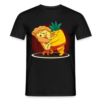 Drôle japonais Sumo Ananas Hawaiian Pizza Amer - T-shirt homme - noir - Devant - AI Model Male 178 light (178cm)