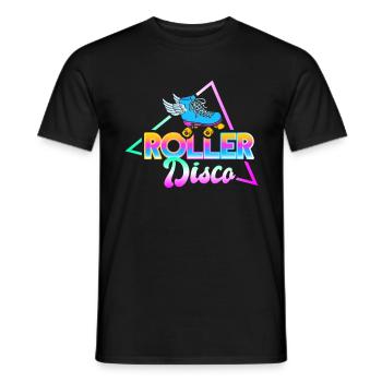 Vintage Rollerskates 80er Rollschuh Rollerskater - Männer T-Shirt - Schwarz - Vorne - AI Model Male 178 light (178cm)
