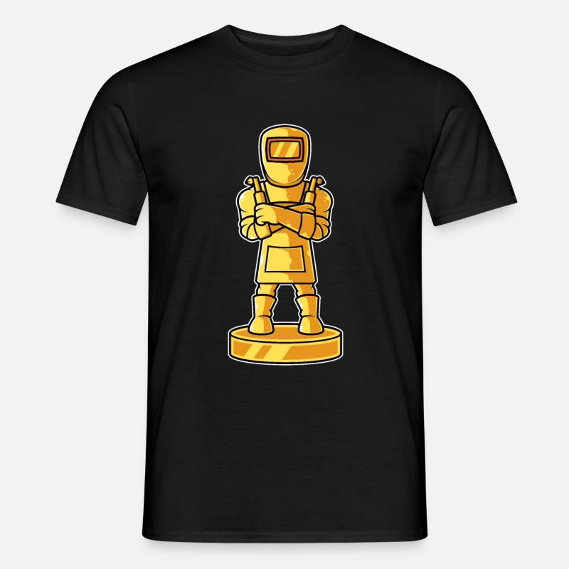 Goldene Trophäe Schweißer - Männer T-Shirt - Schwarz