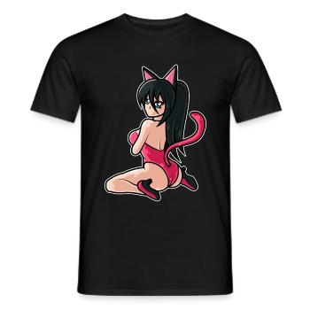 Waifu Manga Otaku Cosplayer Anime - Men's T-Shirt - black - Front - AI Model Male 178 light (178cm)
