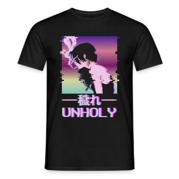 Unholy Aesthetic Anime Girl Smoking cadeau - T-shirt homme - noir - Devant - AI Model Male 178 light (178cm)