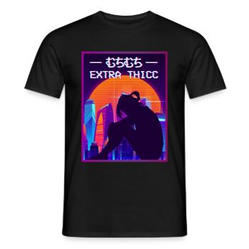 Extra Thicc Sad Anime Girl Tokyo Streetwear Lofi - T-shirt homme - noir - Devant - AI Model Male 178 light (178cm)