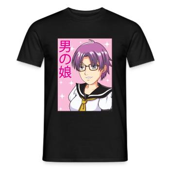 Trangender Anime Boy Femboy Aesthetic LGBTQ Schwul - Männer T-Shirt - Schwarz - Vorne - AI Model Male 178 light (178cm)