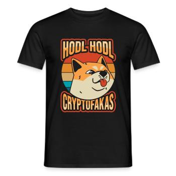 Hodl Hodl Cryptofakas Dogecoin Crypto - Männer T-Shirt - Schwarz - Vorne - AI Model Male 178 light (178cm)