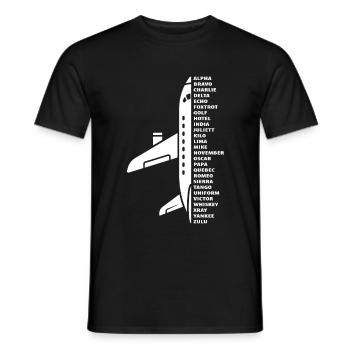 Nato Alphabet Motiv Fluglotse Pilot - Männer T-Shirt - Schwarz - Vorne - AI Model Male 178 light (178cm)