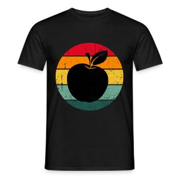 Vintage Retro Apfel Obst Apfelbaum Geschenkidee - Männer T-Shirt - Schwarz - Vorne - AI Model Male 178 light (178cm)