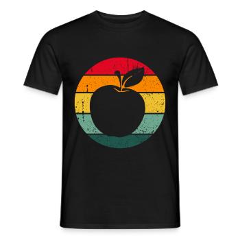 Vintage Retro Apfel Obst Apfelbaum Geschenkidee - Männer T-Shirt - Schwarz - Vorne - AI Model Male 178 light (178cm)