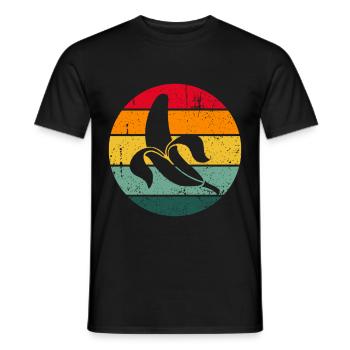 Vintage Rétro banane cadeau fruits - T-shirt homme - noir - Devant - AI Model Male 178 light (178cm)