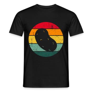 Vintage Retro Potato Funny Gift Idea - Men's T-Shirt - black - Front - AI Model Male 178 light (178cm)