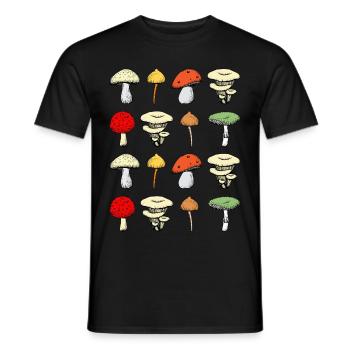 Cottagecore Aesteic Pilz Foraging Fungi - T-shirt homme - noir - Devant - AI Model Male 178 light (178cm)