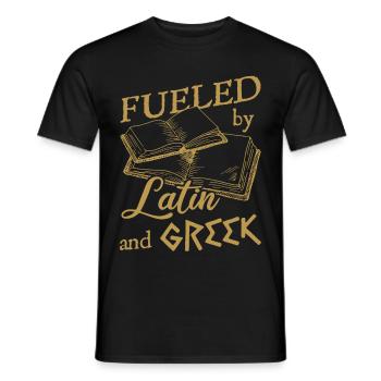 Dark Academia Aesthetic Fueled By Latin And Greek - Men's T-Shirt - black - Front - AI Model Male 178 light (178cm)