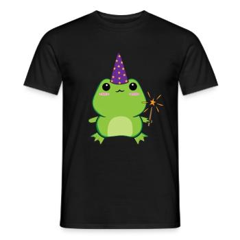Cottagecore Aesthetic Kawaii Wizard Hat Magic - Men's T-Shirt - black - Front - AI Model Male 178 light (178cm)