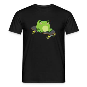 Cottagecore Aesthetic Kawaii Skateboarding Frosch - Männer T-Shirt - Schwarz - Vorne - AI Model Male 178 light (178cm)