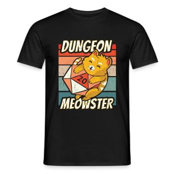 Dungeon Meowster Shirt pour RPG Gamer - T-shirt homme - noir - Devant - AI Model Male 178 light (178cm)