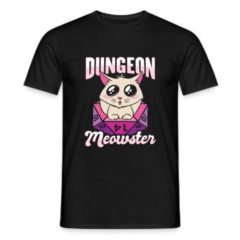 Dungeon Meowster Shirt pour RPG Gamer - T-shirt homme - noir - Devant - AI Model Male 178 light (178cm)