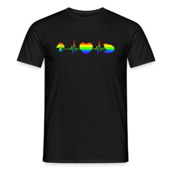 Cottagecore Aesthetic Gay Pride Herzschlag Frosch - Männer T-Shirt - Schwarz - Vorne - AI Model Male 178 light (178cm)