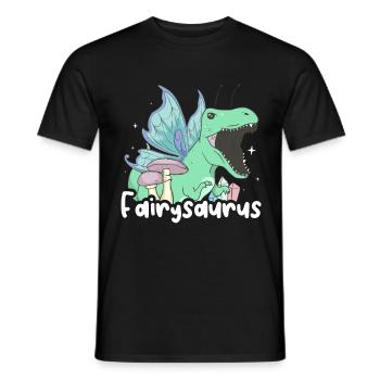 Fairycore Esthétique Fée Fée Dinosaure Fairysaurus - T-shirt homme - noir - Devant - AI Model Male 178 light (178cm)