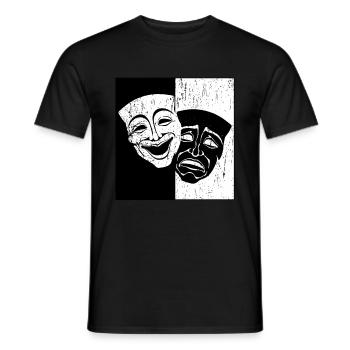 Theater Maske Drama Komödie und Tragödie Weinlese - Männer T-Shirt - Schwarz - Vorne - AI Model Male 178 light (178cm)